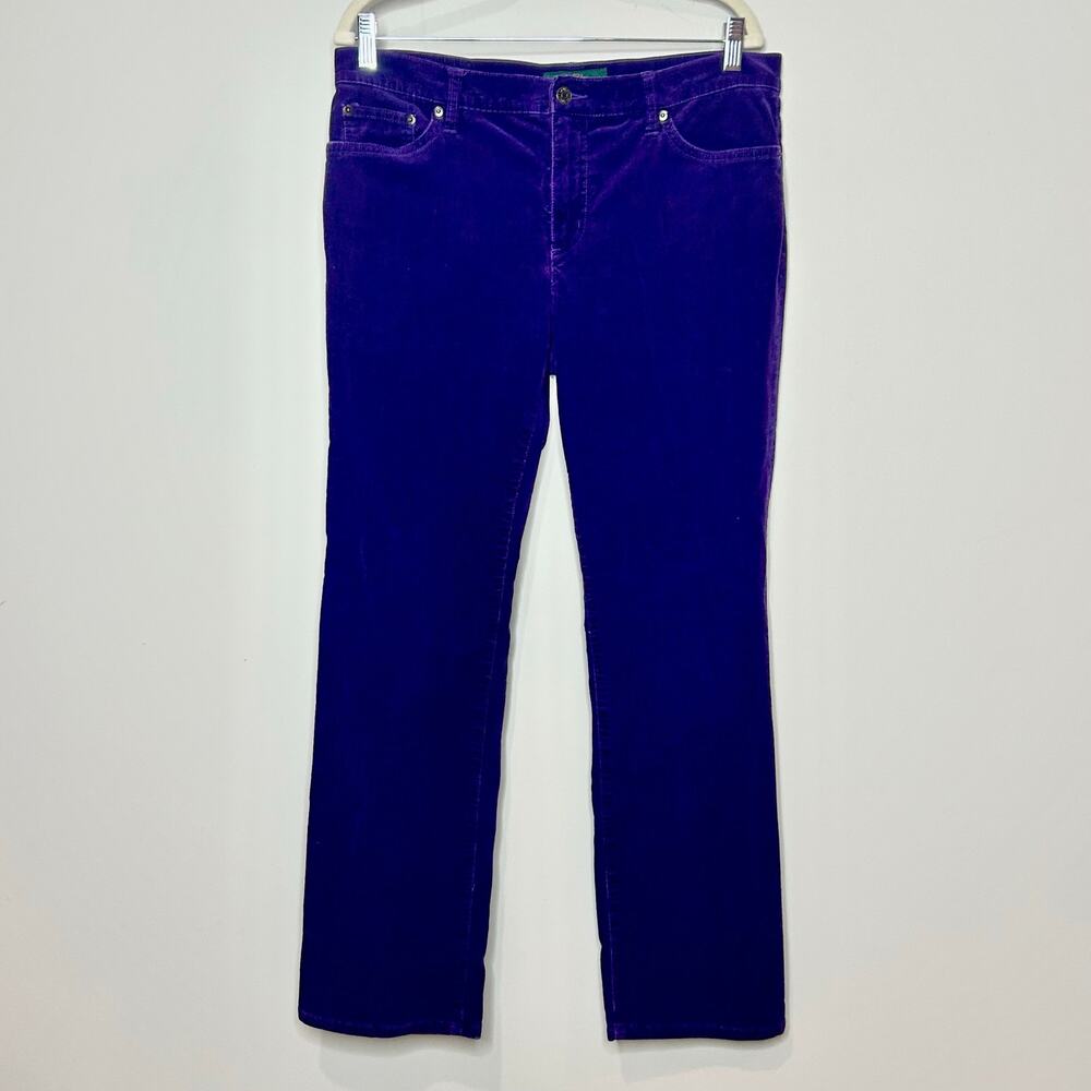 Lauren Ralph Lauren Jeans Co. Purple Corduroy Pants Size 12 Straight Leg Preppy